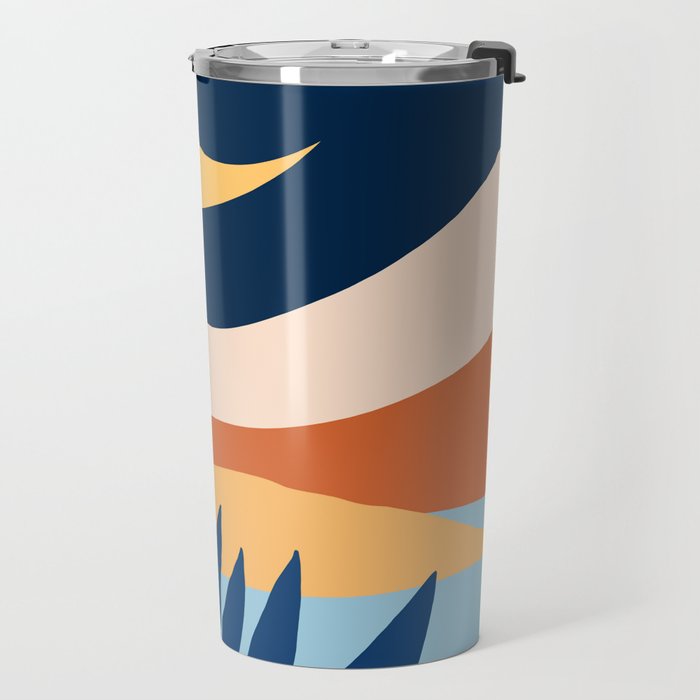Moon and Night Bloomer Mountain Landscape Travel Mug Gallery Image 2