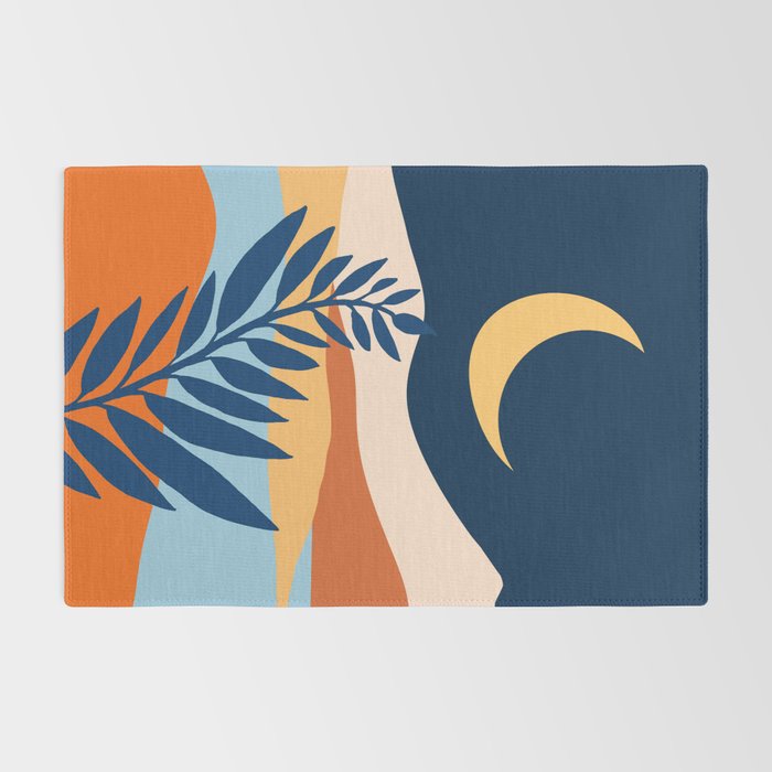 Moon and Night Bloomer Mountain Landscape Rug Gallery Image 2