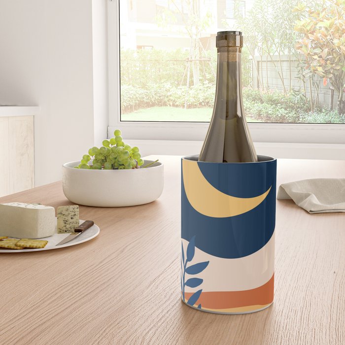 Moon and Night Bloomer Mountain Landscape Wine Chiller Gallery Image 4