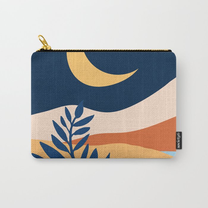 Moon and Night Bloomer Mountain Landscape Carry All Pouch Gallery Image 1