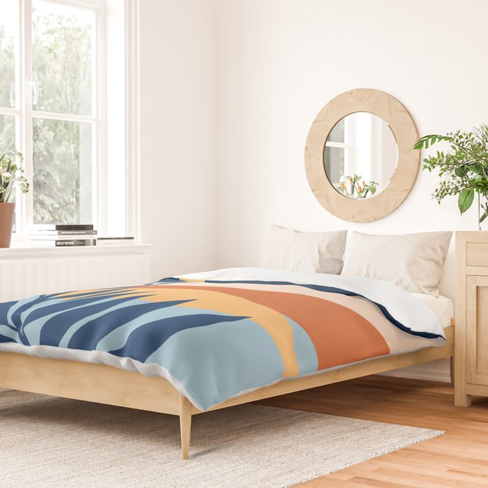 Moon and Night Bloomer Mountain Landscape Duvet Cover Gallery Image 2