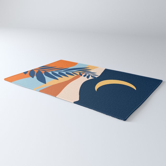 Moon and Night Bloomer Mountain Landscape Rug Gallery Image 3