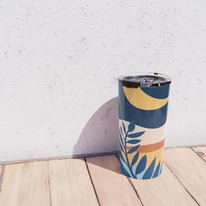 Moon and Night Bloomer Mountain Landscape Travel Mug Gallery Image 4