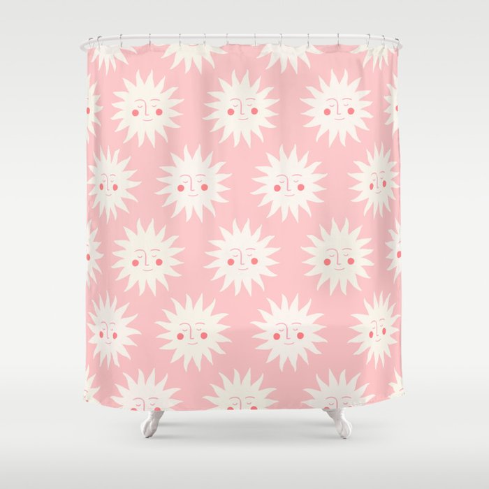Pink Sunny Days Shower Curtain Gallery Image 1