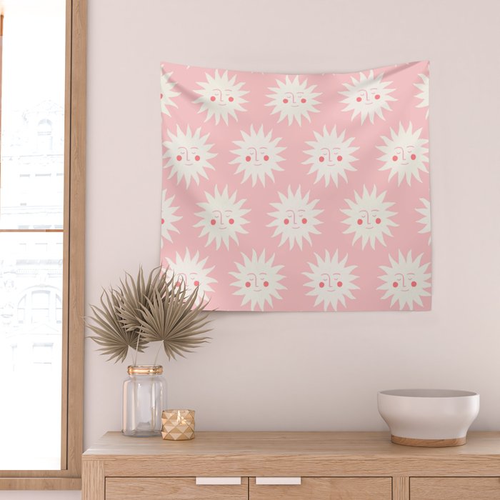 Pink Sunny Days Wall Tapestry Gallery Image 2