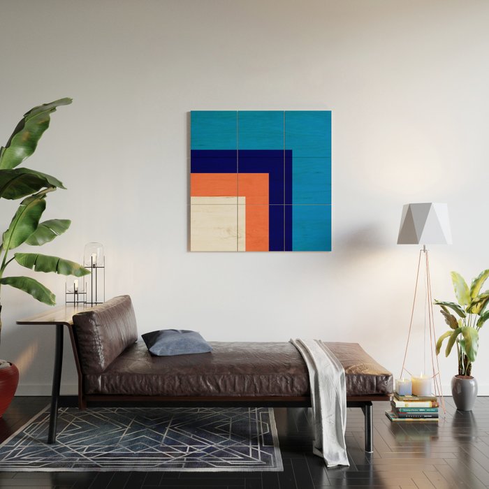 French Riviera: Bauhaus Abstraction 01 Wood Wall Art Gallery Image 2