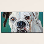 White Boxer Dog Painting Desk Mat Gallery Image 3