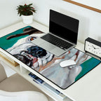 White Boxer Dog Painting Desk Mat Gallery Image 2