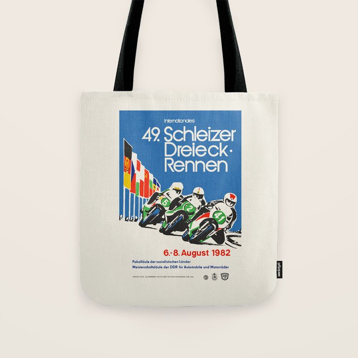 Vintage motorsport poster - Schleizer Dreieck, 1982 Tote Bag Gallery Image 1