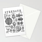 Gym Fitness Workout Dumbbell Kettlebell Vintage Patent Print Stationery Card Gallery Image 2