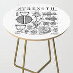 Gym Fitness Workout Dumbbell Kettlebell Vintage Patent Print Side Table Gallery Image 2