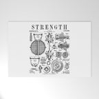 Gym Fitness Workout Dumbbell Kettlebell Vintage Patent Print Welcome Mat Gallery Image 1
