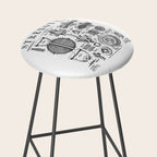 Gym Fitness Workout Dumbbell Kettlebell Vintage Patent Print Stool Gallery Image 2