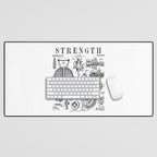 Gym Fitness Workout Dumbbell Kettlebell Vintage Patent Print Desk Mat Gallery Image 1