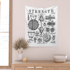 Gym Fitness Workout Dumbbell Kettlebell Vintage Patent Print Wall Tapestry Gallery Image 2