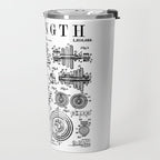 Gym Fitness Workout Dumbbell Kettlebell Vintage Patent Print Travel Mug Gallery Image 2