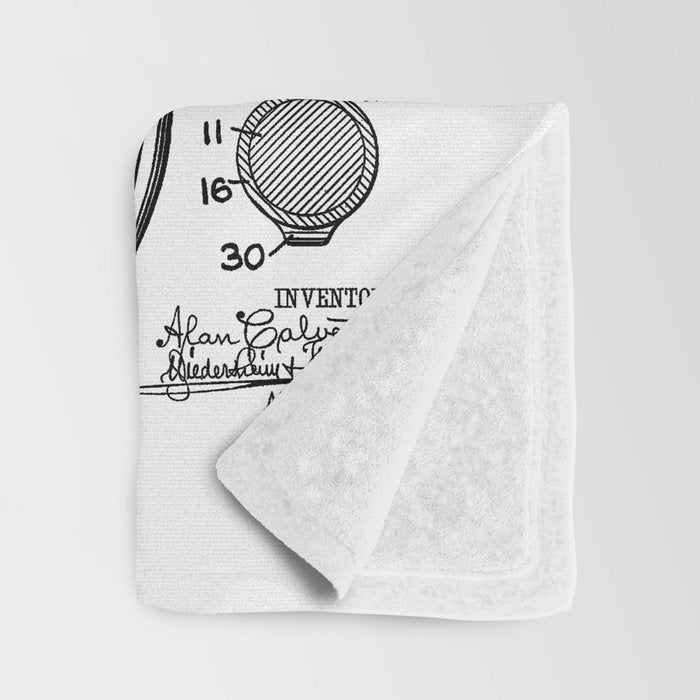 Gym Fitness Workout Dumbbell Kettlebell Vintage Patent Print Throw Blanket Gallery Image 3