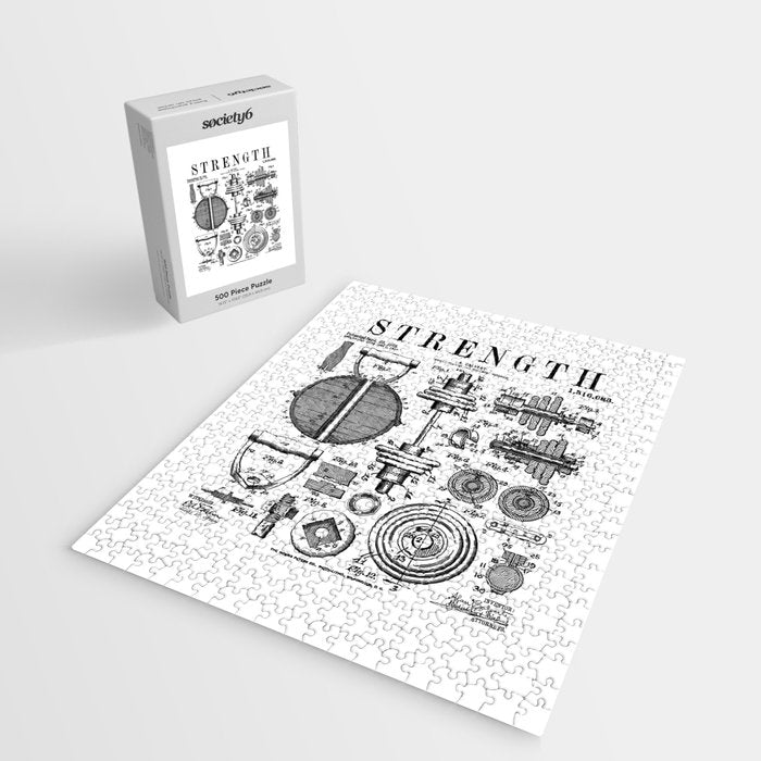 Gym Fitness Workout Dumbbell Kettlebell Vintage Patent Print Jigsaw Puzzle Gallery Image 2
