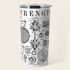 Gym Fitness Workout Dumbbell Kettlebell Vintage Patent Print Travel Mug Gallery Image 1