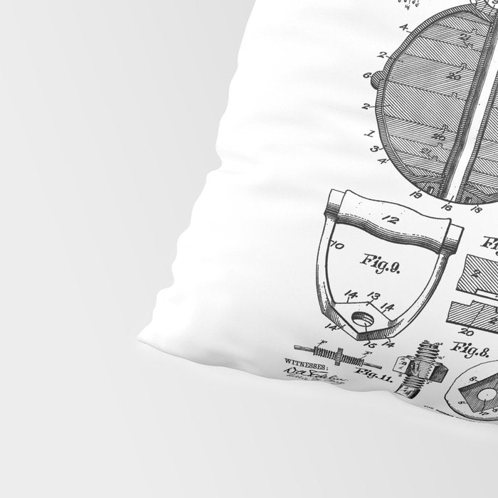 Gym Fitness Workout Dumbbell Kettlebell Vintage Patent Print Pillow Sham Gallery Image 4