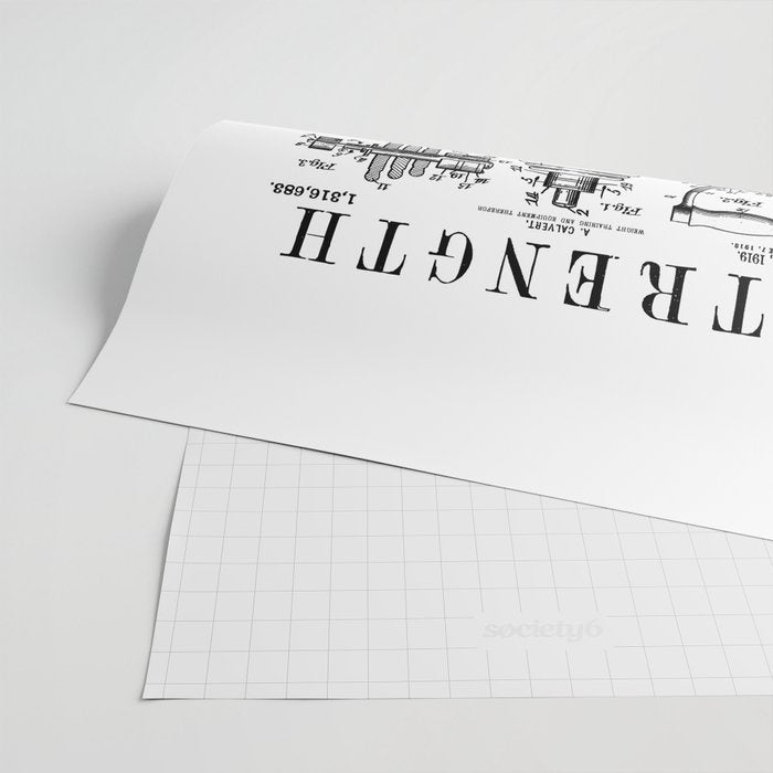 Gym Fitness Workout Dumbbell Kettlebell Vintage Patent Print Wrapping Paper Gallery Image 2