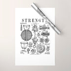 Gym Fitness Workout Dumbbell Kettlebell Vintage Patent Print Wrapping Paper Gallery Image 1