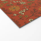 Burnt Orange & Olive Green Floral Welcome Mat Gallery Image 2