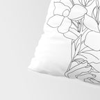 Minimal Line Art Woman with Magnolia Pillow Sham Gallery Image 4