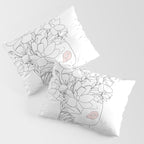 Minimal Line Art Woman with Magnolia Pillow Sham Gallery Image 3