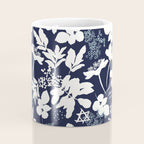 Dark and Light Blue Floral Star of David Coffee Mug Gallery Image 4