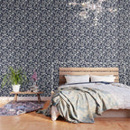 Dark and Light Blue Floral Star of David Wallpaper Gallery Image 3