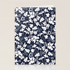 Dark and Light Blue Floral Star of David Stationery Card Gallery Image 2