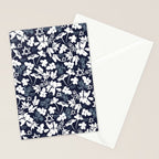 Dark and Light Blue Floral Star of David Stationery Card Gallery Image 2