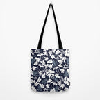 Dark and Light Blue Floral Star of David Tote Bag Gallery Image 2