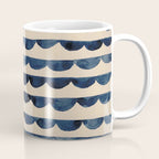 Thin Scalloped Line in indigo watercolor blue Coffee Mug Gallery Image 1