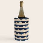 Thin Scalloped Line in indigo watercolor blue Wine Chiller Gallery Image 3