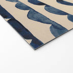 Thin Scalloped Line in indigo watercolor blue Welcome Mat Gallery Image 2
