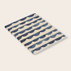 Thin Scalloped Line in indigo watercolor blue Notebook Gallery Image 2