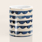 Thin Scalloped Line in indigo watercolor blue Coffee Mug Gallery Image 4