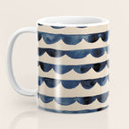 Thin Scalloped Line in indigo watercolor blue Coffee Mug Gallery Image 3