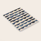 Thin Scalloped Line in indigo watercolor blue Notebook Gallery Image 3