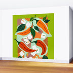 Chilies & Ice Cubes, Plants Botanical Contrast Veggies, Kitchen Cook Food, Spicy Recipe Eclectic Bohemian Painting Wall Mural Gallery Image 2