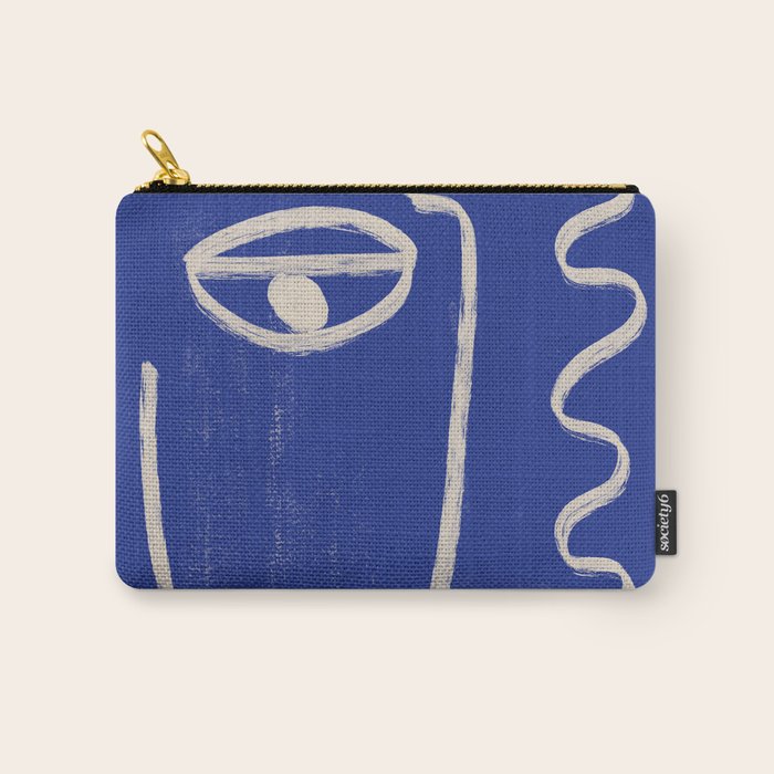 Abstract Face 23 Cobalt Blue Carry All Pouch Gallery Image 1