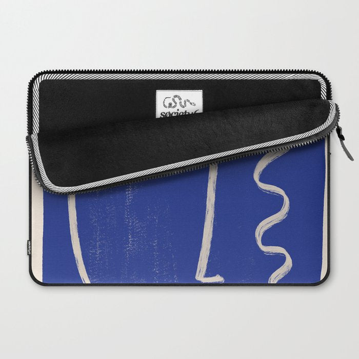 Abstract Face 23 Cobalt Blue Laptop Sleeve Gallery Image 2