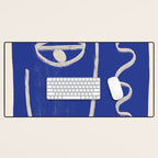 Abstract Face 23 Cobalt Blue Desk Mat Gallery Image 1