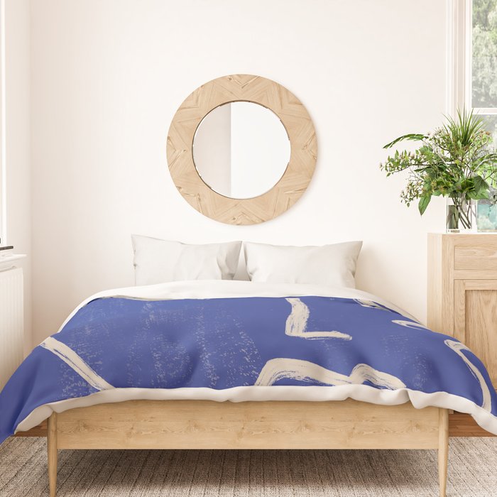 Abstract Face 23 Cobalt Blue Duvet Cover Gallery Image 3