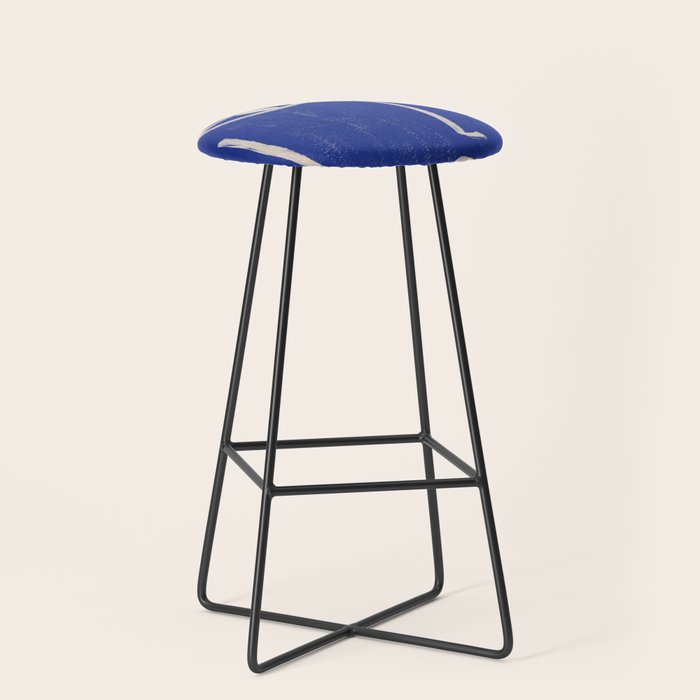 Abstract Face 23 Cobalt Blue Stool Gallery Image 1