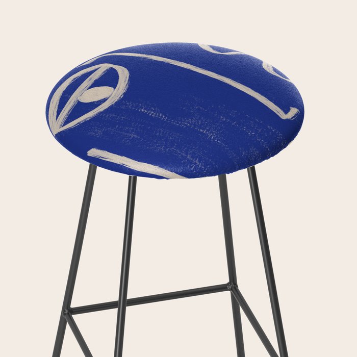 Abstract Face 23 Cobalt Blue Stool Gallery Image 2
