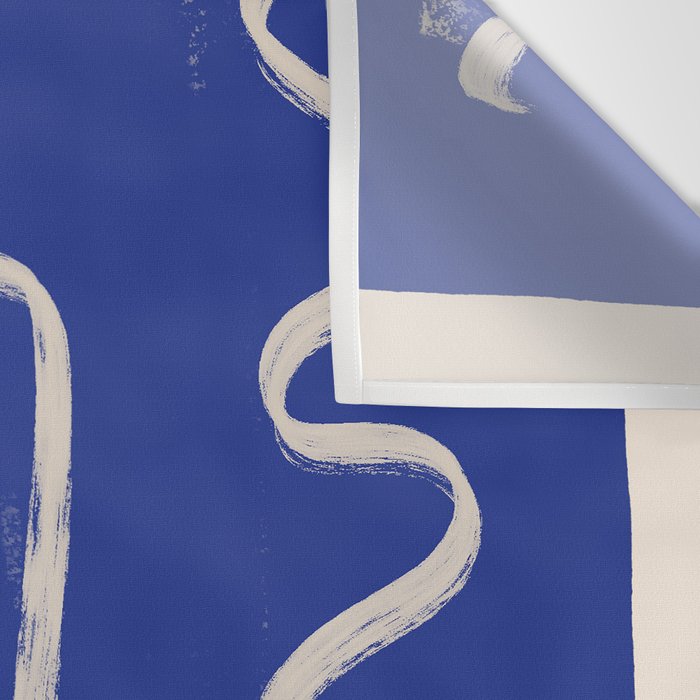 Abstract Face 23 Cobalt Blue Wall Tapestry Gallery Image 3