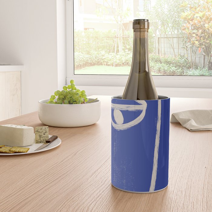 Abstract Face 23 Cobalt Blue Wine Chiller Gallery Image 4